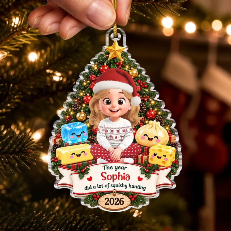 Custom Dumpling Squishy Acrylic Ornament - Personalized Christmas Birthday Gifts For Mom, Dad, Brother, Sister, Kids - Sweet Holiday Smiles Every Day