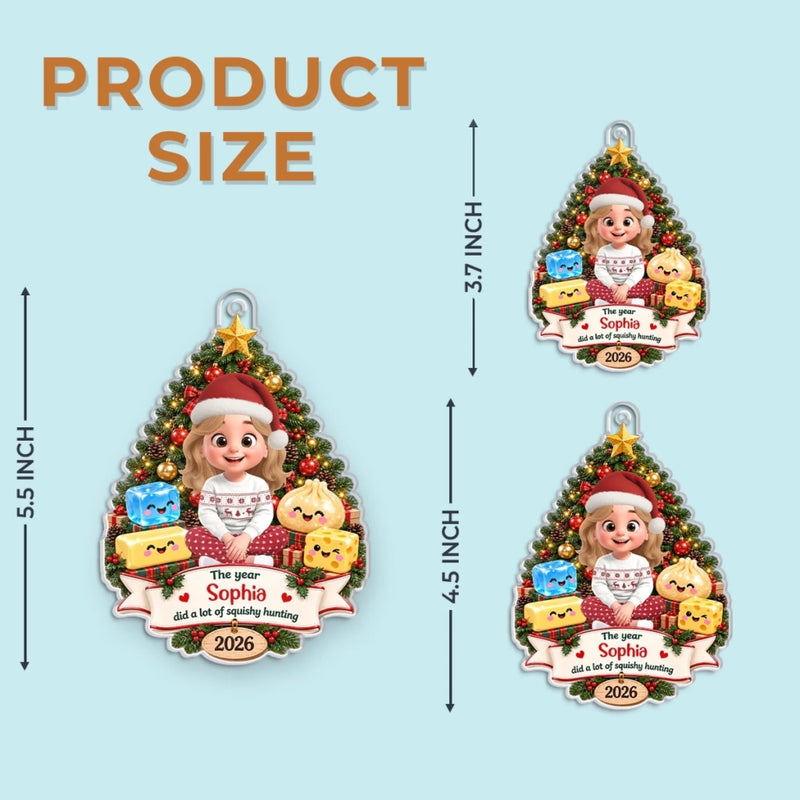 Custom Dumpling Squishy Acrylic Ornament - Personalized Christmas Birthday Gifts For Mom, Dad, Brother, Sister, Kids - Sweet Holiday Smiles Every Day