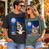 Custom Photo Funny Dog Selfie T-Shirt - Personalized Christmas Gifts For Dog Cat Lovers, Dog Dad And Mom, Cat Owners - Santa, Is That You
