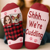 Custom Crew Socks - Personalized Birthday Gifts For Dog Cat Lovers, Dog Dad And Mom, Cat Owners - Snuggles Come Naturally
