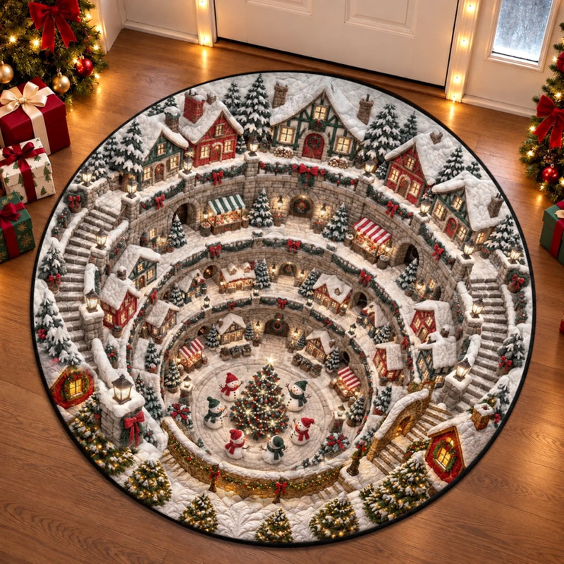 Custom Quilted Round Mat - Personalized Christmas Birthday Gifts For Mom, Dad, Brother, Sister - A Village Full Of Wonder