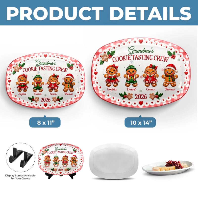 Custom Gingerbread Platter - Personalized Christmas Birthday Gifts For Mom, Grandma -  Warm Cookies Baked With Love