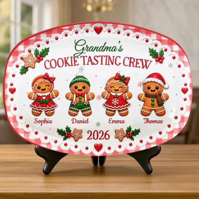 Custom Gingerbread Platter - Personalized Christmas Birthday Gifts For Mom, Grandma -  Warm Cookies Baked With Love