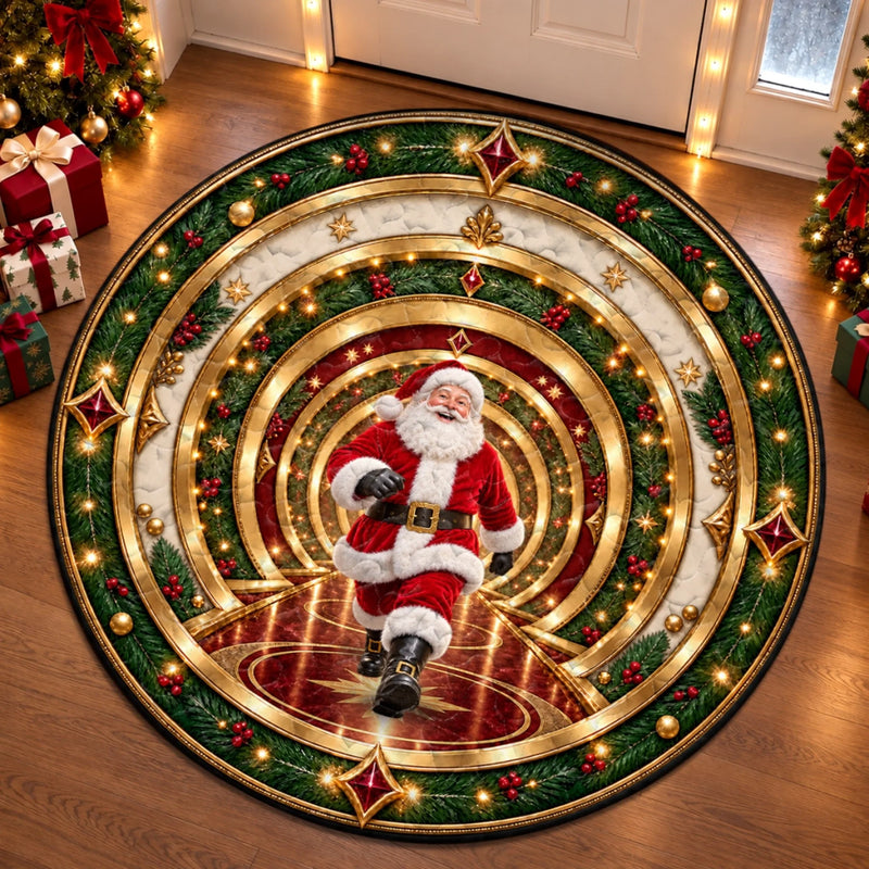 Custom Quilted Round Mat - Personalized Christmas Birthday Gifts For Mom, Dad, Brother, Sister - Merry Moments Together