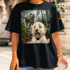 Custom Photo Funny Dog Selfie With T-Rex Dinosaur Comfort T-Shirt - Personalized Birthday Gifts For Dog Cat Lovers, Dog Dad And Mom, Cat Owners - Jurassic Pup Adventures