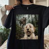 Custom Photo Funny Dog Selfie With T-Rex Dinosaur Comfort T-Shirt - Personalized Birthday Gifts For Dog Cat Lovers, Dog Dad And Mom, Cat Owners - Jurassic Pup Adventures