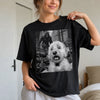 Custom Photo Funny Dog Selfie With Bigfoot Sasquatch Comfort T-Shirt - Personalized Birthday Gifts For Dog Cat Lovers, Dog Dad And Mom, Cat Owners - Bigfoot Spotted With Paws