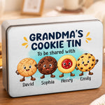 Custom Name Grandma's Cookie Tin Gifts for Grandma - Personalized Metal Tin