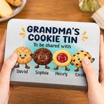 Custom Name Grandma's Cookie Tin Gifts for Grandma - Personalized Metal Tin
