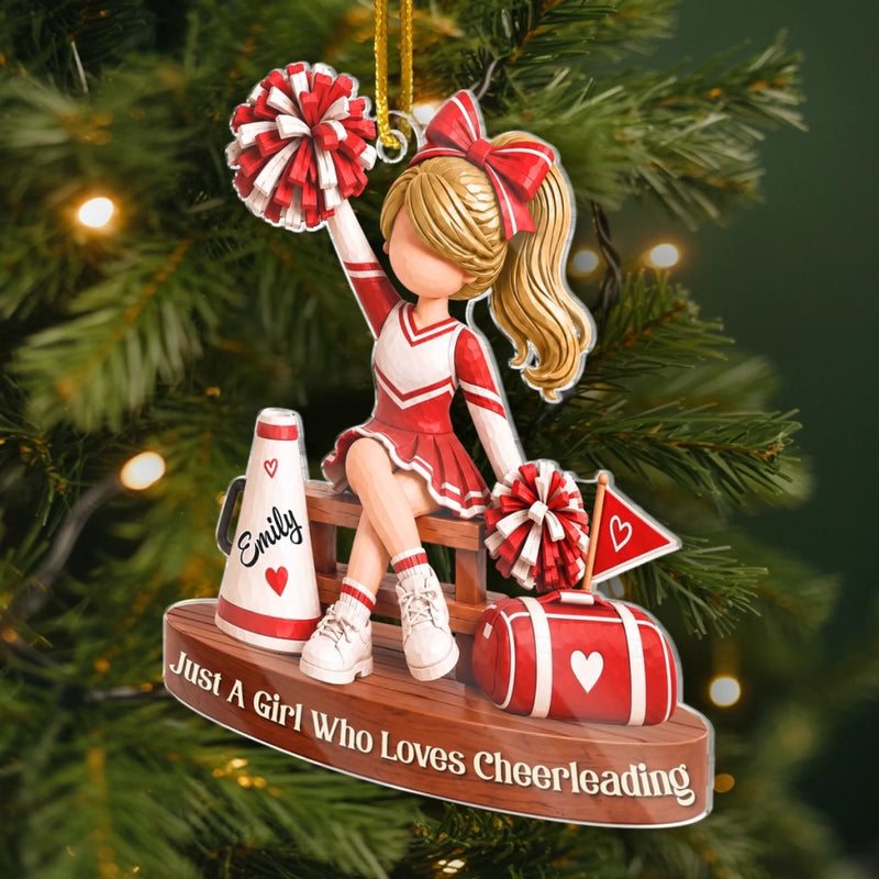 Custom Cheerleader Acrylic Ornament - Personalized Christmas Birthday Gifts For Wife, Daughter, Besties, Sisters, Granddaughter, Grandma, Mom, Yourself - Born To Cheer