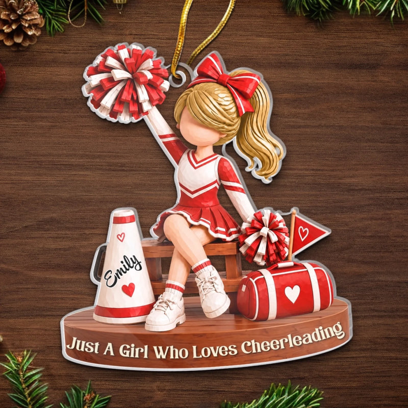 Custom Cheerleader Acrylic Ornament - Personalized Christmas Birthday Gifts For Wife, Daughter, Besties, Sisters, Granddaughter, Grandma, Mom, Yourself - Born To Cheer