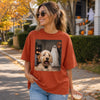 Custom Photo Funny Dog Selfie With Boo Comfort T-Shirt - Personalized Halloween Birthday Gifts For Dog Cat Lovers, Dog Dad And Mom, Cat Owners - Paws, Ghosts And Smiles