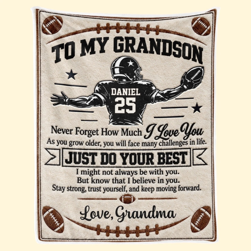 Custom America Football Blanket - Personalized Birthday Gifts For Son, Grandson, America Football Lovers, Sports Fans, Sports Lovers - Shine Bright On The Field