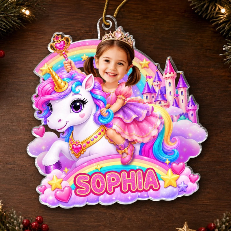 Custom Photo Acrylic Ornament - Personalized Christmas Birthday Gifts For Kids - Sparkle Into A Fairytale