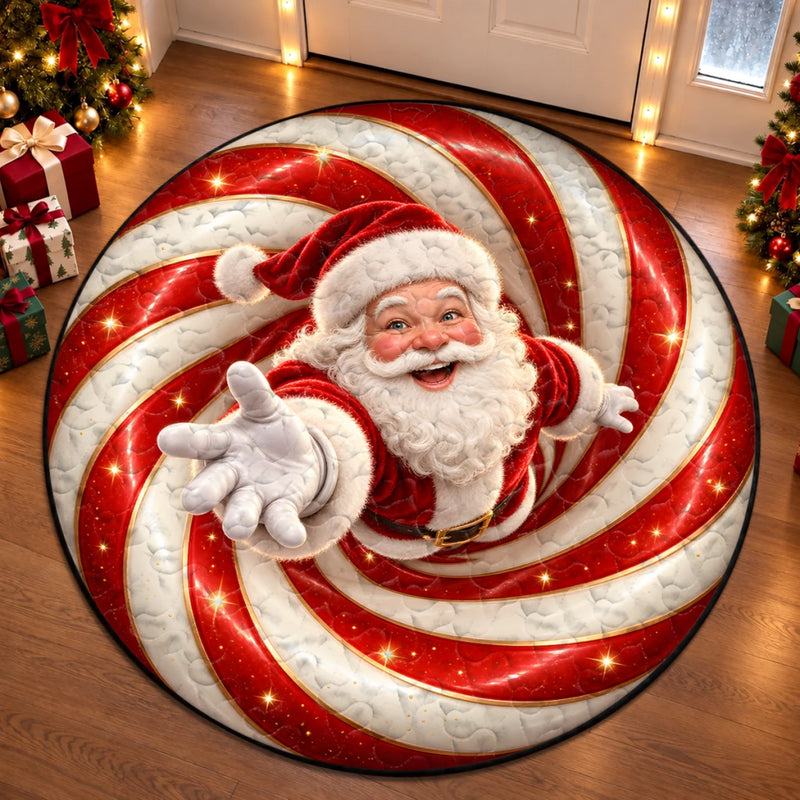 Custom Quilted Round Mat - Personalized Christmas Birthday Gifts For Mom, Dad, Brother, Sister - Jolly All Season