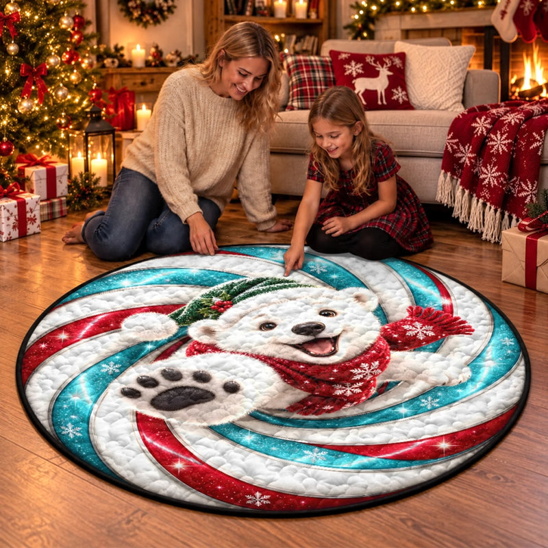 Custom Quilted Round Mat - Personalized Christmas Birthday Gifts For Mom, Dad, Brother, Sister - Jolly All Season