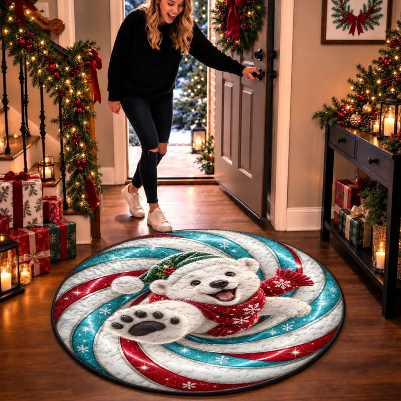 Custom Quilted Round Mat - Personalized Christmas Birthday Gifts For Mom, Dad, Brother, Sister - Jolly All Season