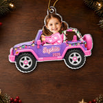 Custom Photo Acrylic Ornament - Personalized Christmas Birthday Gifts For Kids - Christmas Is On Wheels