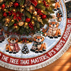 Custom Reindeer Tree Skirt - Personalized Christmas Birthday Gifts For Mom, Dad, Brother, Sister - Our Little Reindeer Family