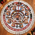 Custom Reindeer Tree Skirt - Personalized Christmas Birthday Gifts For Mom, Dad, Brother, Sister - Our Little Reindeer Family