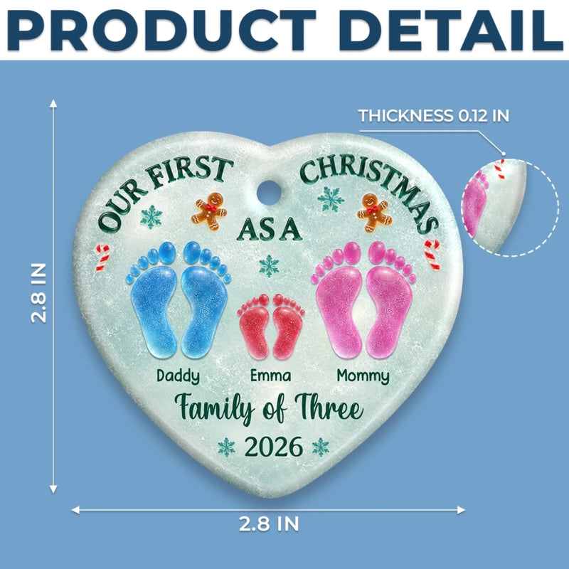 Custom First Christmas Ceramic Ornament - Personalized Christmas Birthday Gifts For Mom, Dad, Brother, Sister, Dog Cat Lovers - Our Little Christmas Crew