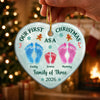 Custom First Christmas Ceramic Ornament - Personalized Christmas Birthday Gifts For Mom, Dad, Brother, Sister, Dog Cat Lovers - Our Little Christmas Crew