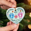 Custom First Christmas Ceramic Ornament - Personalized Christmas Birthday Gifts For Mom, Dad, Brother, Sister, Dog Cat Lovers - Our Little Christmas Crew