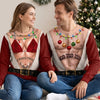 Custom Funny Ugly Sweatshirt - Personalized Anniversary Christmas Wedding Gifts For Husband And Wife, Him And Her - Wild Hearts, Merry Souls