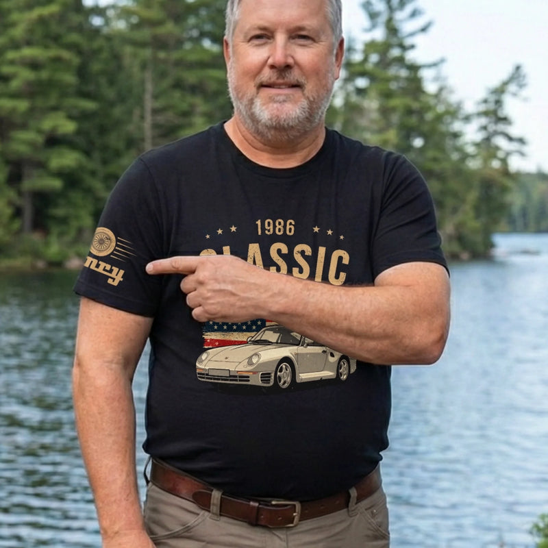 Custom Car T-Shirt - Personalized Birthday Gifts For Him, Car Lovers - American Classic Since Year
