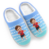 Custom Photo Fluffy Slippers - Personalized Christmas Birthday Gifts For Kids - Little Feet, Big Love