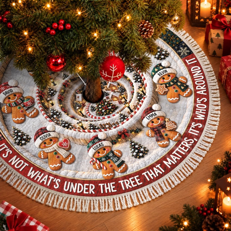 Custom Tree Skirt - Personalized Christmas Birthday Gifts For Mom, Dad, Brother, Sister - Sweetest Family Around The Tree