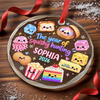 Custom Squishy Circle Glass Ornament - Personalized Christmas Birthday Gifts For Kids - Colorful Things, Happy Days