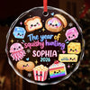 Custom Squishy Circle Glass Ornament - Personalized Christmas Birthday Gifts For Kids - Colorful Things, Happy Days