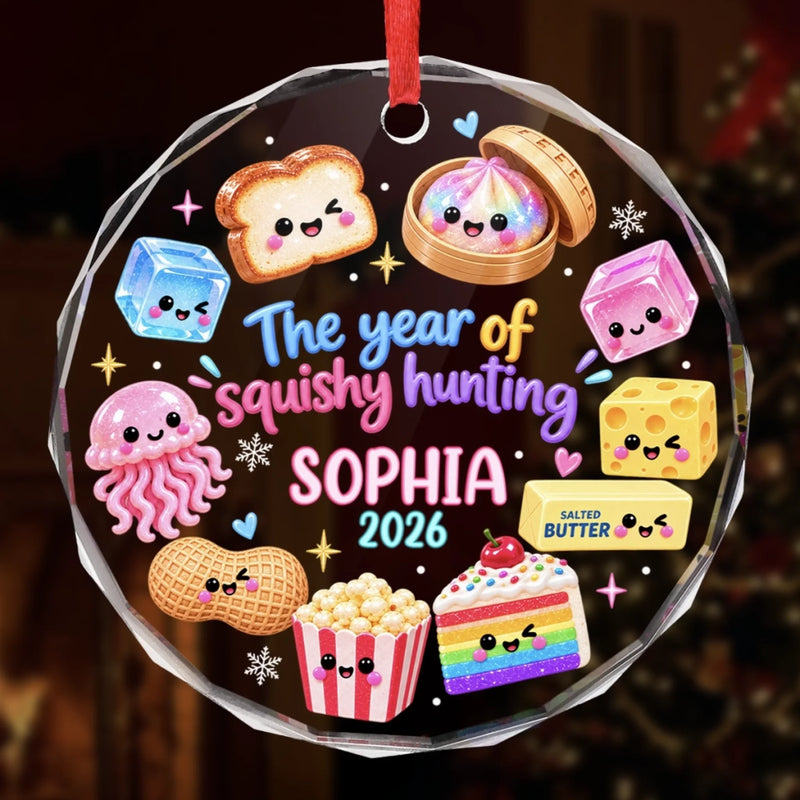 Custom Squishy Circle Glass Ornament - Personalized Christmas Birthday Gifts For Kids - Colorful Things, Happy Days