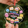 Custom Squishy Circle Glass Ornament - Personalized Christmas Birthday Gifts For Kids - Colorful Things, Happy Days