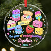 Custom Squishy Circle Glass Ornament - Personalized Christmas Birthday Gifts For Kids - Cute Finds, Happy Vibes