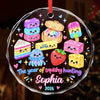 Custom Squishy Circle Glass Ornament - Personalized Christmas Birthday Gifts For Kids - Cute Finds, Happy Vibes