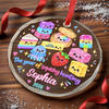 Custom Squishy Circle Glass Ornament - Personalized Christmas Birthday Gifts For Kids - Cute Finds, Happy Vibes