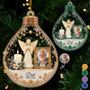 Custom Photo Acrylic Ornament - Personalized Christmas Memorial Sympathy Gifts For Loss Of Mom, Dad - Peaceful Rest In Angel Wings