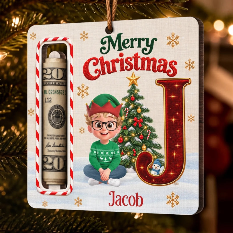 Custom Wooden Money Holder Ornament - Personalized Christmas Birthday Gifts For Mom, Dad, Brother, Sister - Buck Full Of Joy