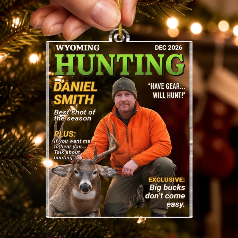 Custom Photo Magazine Acrylic Ornament - Personalized Christmas Birthday Hunting Gifts For Hunters - Wild Trails Call Me