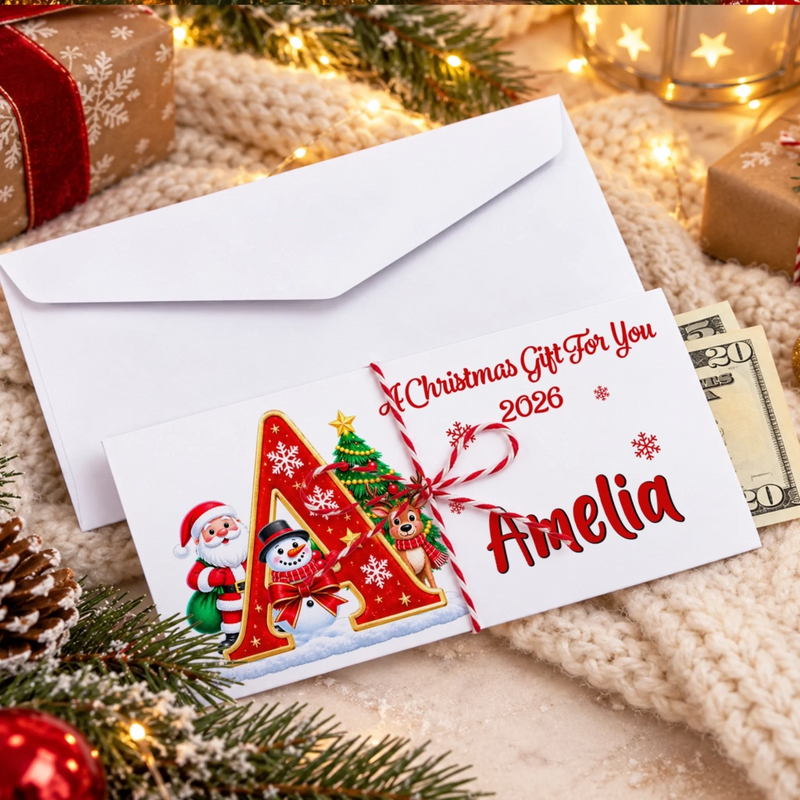 Custom Name Christmas Money Gifts - Personalized Money Envelop