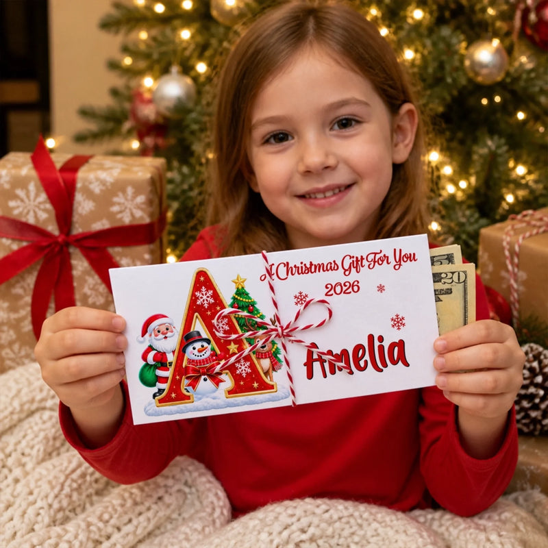 Custom Name Christmas Money Gifts - Personalized Money Envelop