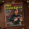 Custom Photo Magazine Acrylic Ornament - Personalized Christmas Birthday Fishing Gifts For Fisherman, Husband, Son, Grandson, Brother, Grandpa, Dad, Yourself - Chasing Big Catches All Day