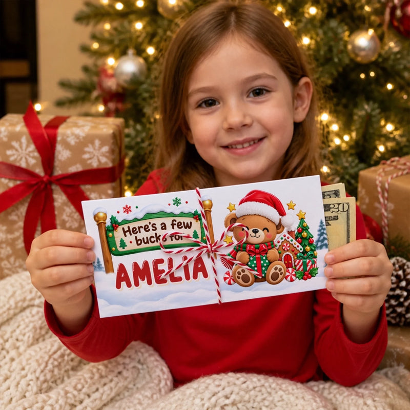 Custom Name Christmas Cash Gifts - Personalized Money Envelop