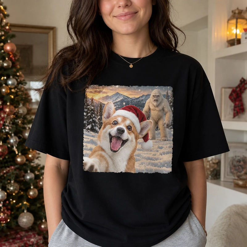 Custom Photo Dog Selfie With Yeti Comfort T-Shirt - Personalized Christmas Birthday Gifts For Dog Cat Lovers, Dog Dad And Mom, Cat Owners - Spotted With My Pup