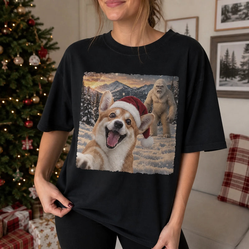 Custom Photo Dog Selfie With Yeti Comfort T-Shirt - Personalized Christmas Birthday Gifts For Dog Cat Lovers, Dog Dad And Mom, Cat Owners - Spotted With My Pup