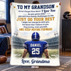 Custom American Football Blanket - Personalized Birthday Gifts For Son, Grandson, American Football Lovers, Sports Fans, Sports Lovers - Never Give Up On Dreams