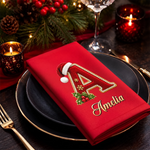 Custom Cotton Napkin - Personalized Christmas Birthday Gifts For Mom, Dad, Brother, Sister - Velvet Pearl Holiday Cheer
