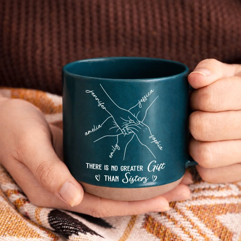 Custom Pottery Mug - Personalized Best Friend Birthday Gifts For Women, Besties, Sisters, BFF - Pure Sisterhood Love Story